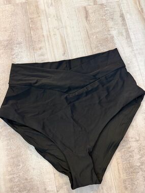 aerie Black High-Rise Bikini Bottoms